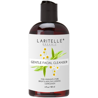 Laritelle Organic Unscented Facial Cleanser 4 oz | Gentle Hydrating Face Wash for Sensitive Skin | Sulfate-Free, Non-Drying, pH-Balanced