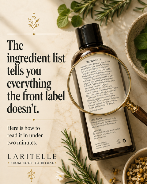 How to actually read a hair care ingredient label — the INCI system, what the order means, what to avoid, and why "natural" means nothing.