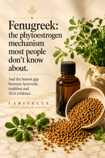 Ingredient spotlight: fenugreek — diosgenin, phytoestrogen activity, insulin sensitisation, and the honest gap between a popular Ayurvedic remedy and proven AGA treatment.