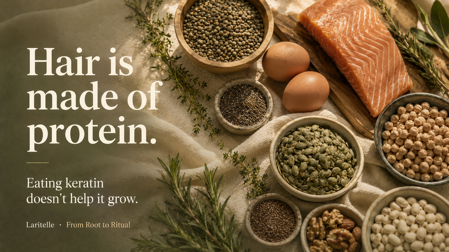 Hair is made of protein. But eating keratin doesn't help it grow. Here is what actually does.