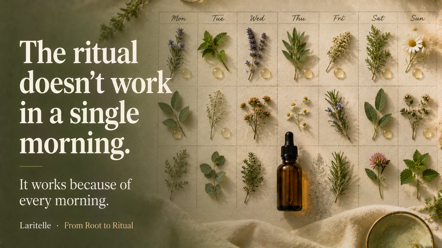 The biology of consistency. Why the ritual works through accumulation — not through any single morning.