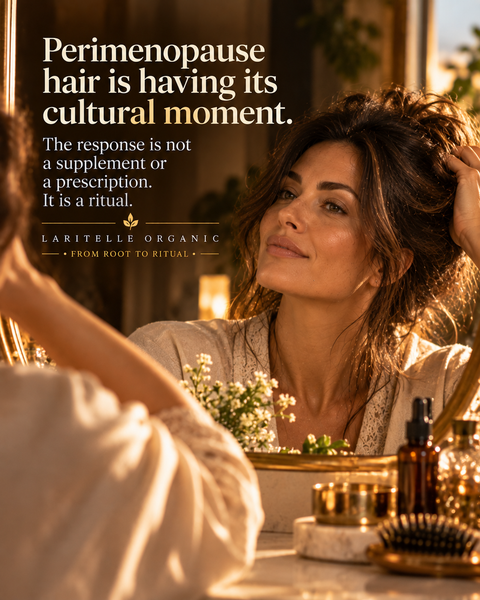 Perimenopause hair is having its cultural moment — and the beauty ritual that responds to it is not a supplement or a prescription.