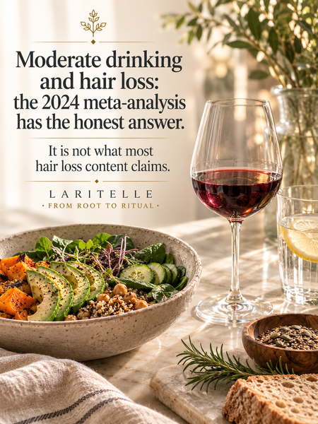 Alcohol and hair loss: what a 2024 systematic review and meta-analysis actually found — and the honest distinction between moderate drinking and chronic heavy drinking.