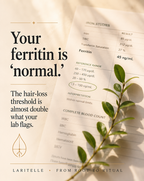 Your ferritin is "normal." That number might still be causing your hair loss.
