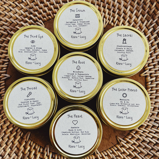 The Chakra Tea Set | 7 Herbal Loose Leaf Tea Blends | Rhino + Lucy