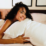 Off-White Ivory Silk Pillow Sleeve.