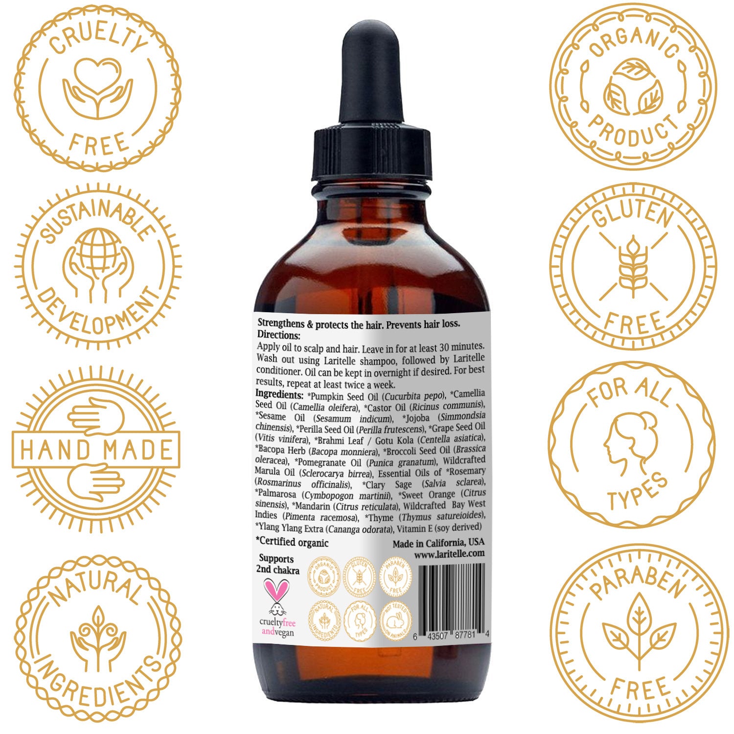 Laritelle Organic Hair Growth Treatment Sensual Bliss 4 oz