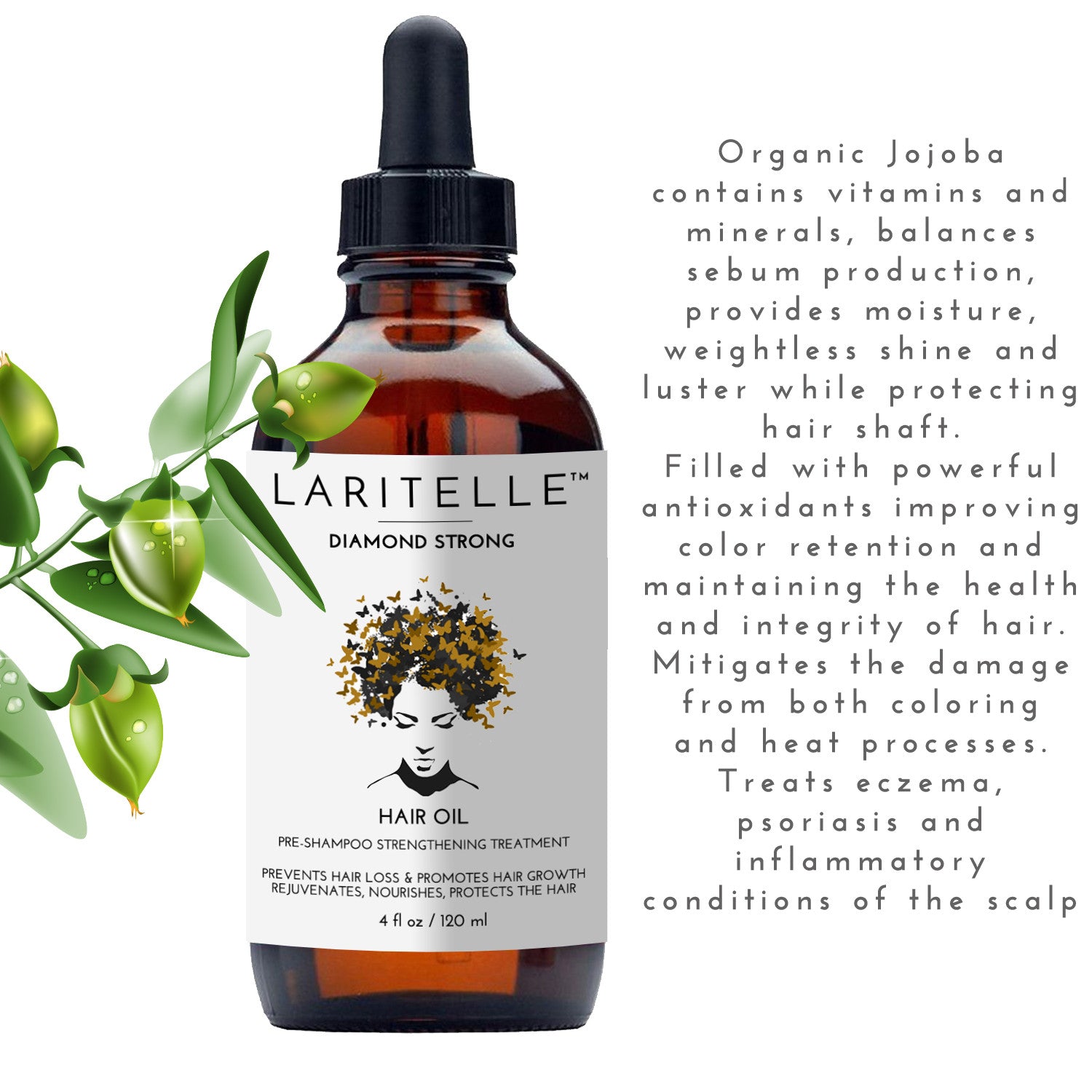 Laritelle Organic Hair Growth Treatment Diamond Strong 4 oz