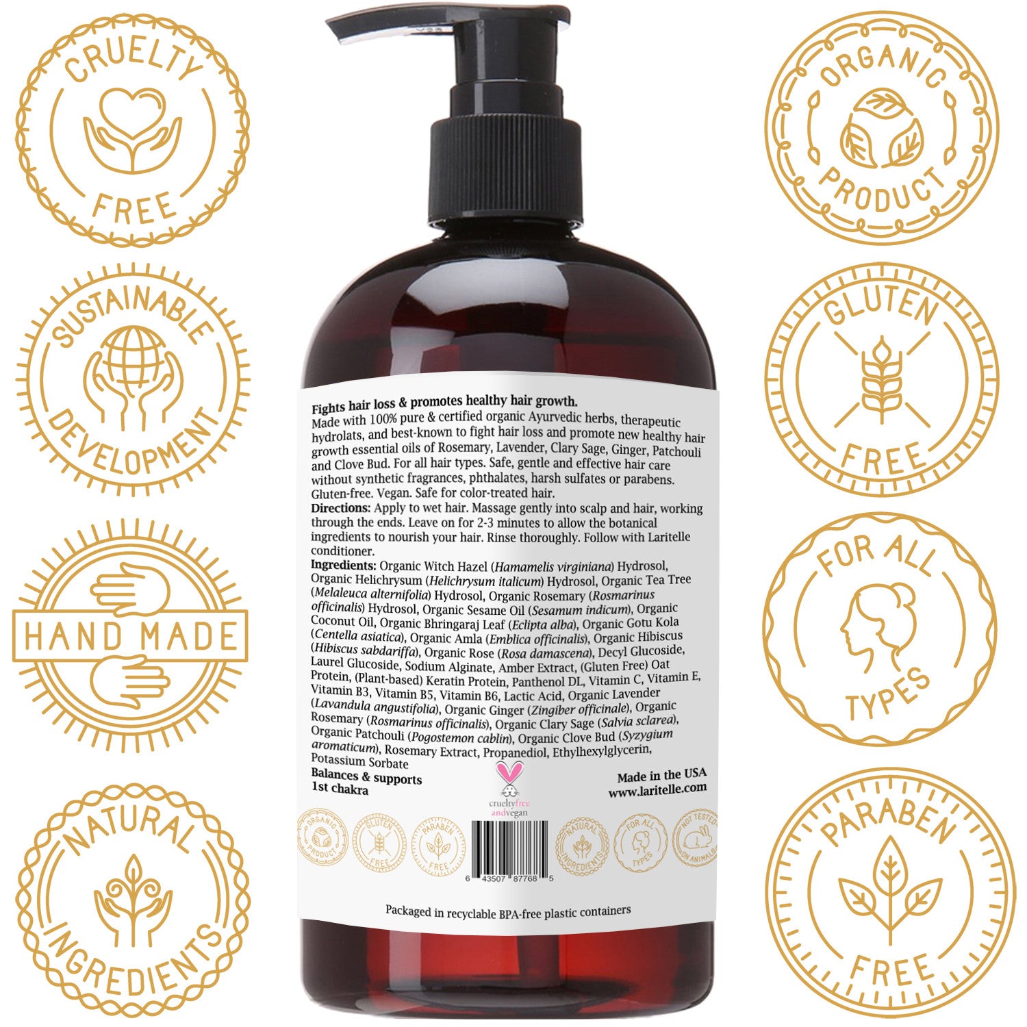 Laritelle Organic Shampoo Fertile Roots 17.5 oz
